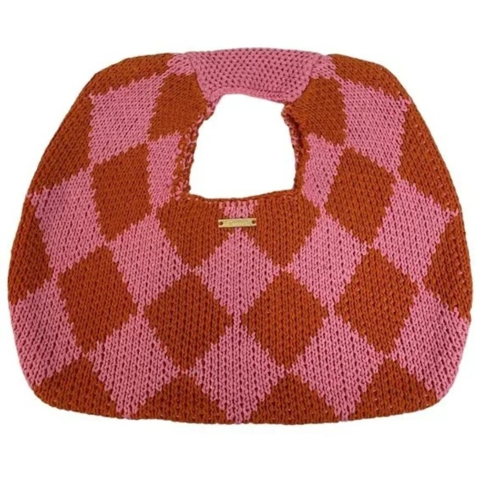 Kopari knit pink and orange bag